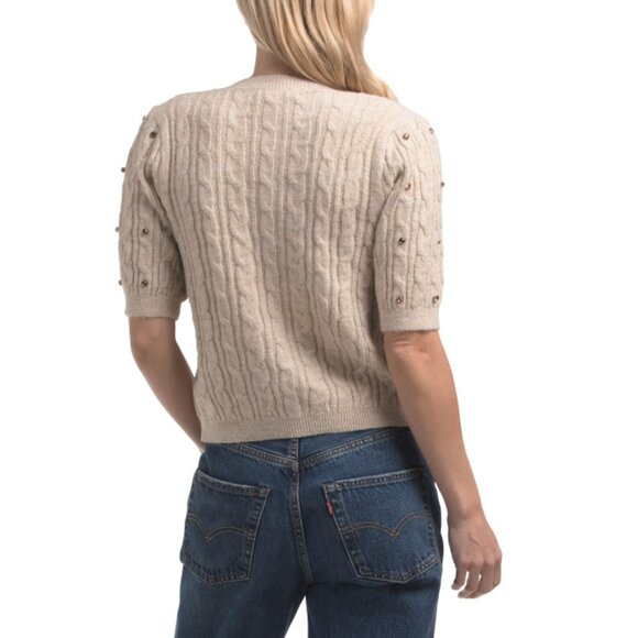 GREIGE Cream Gem Short Sleeve Sweater - Picture 2 of 2